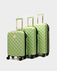 Diamond 3-Piece Luggage Set in Crystal Green
