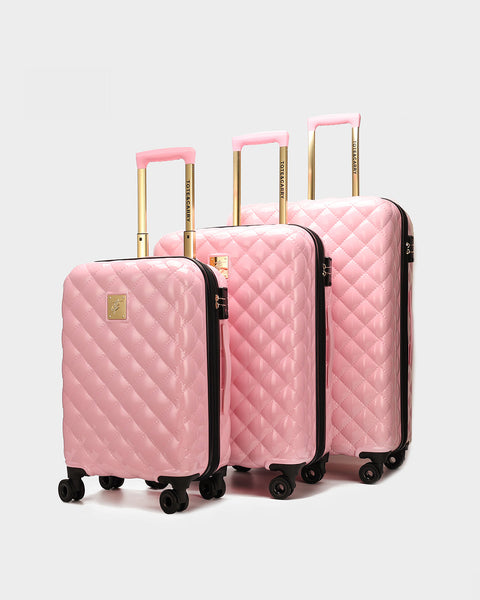 Diamond 3 Piece Luggage Set in Pink – Tote&Carry 