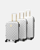 Diamond 3-Piece Luggage Set in White