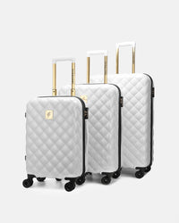 Diamond 3-Piece Luggage Set in White