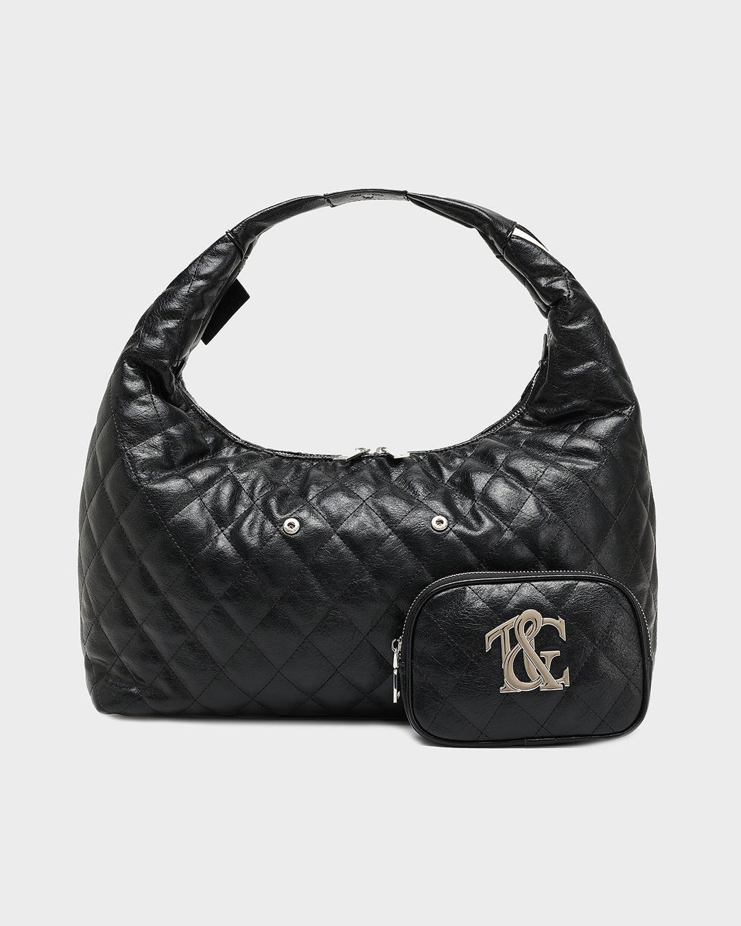 Diamond Stitch Quilted Chic Tote Bag in Black