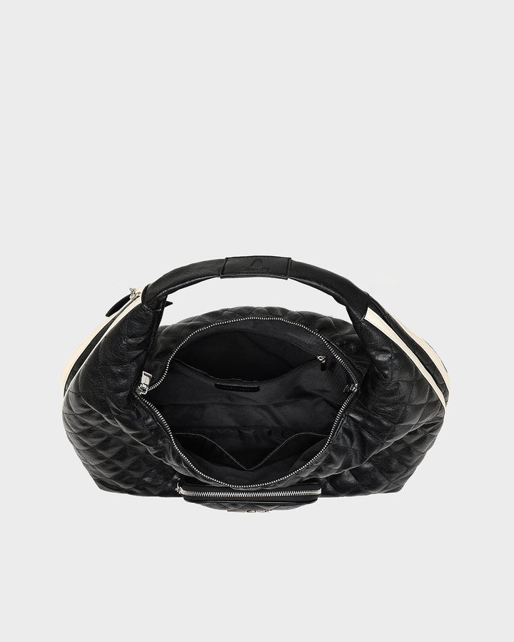 Diamond Stitch Quilted Chic Tote Bag in Black