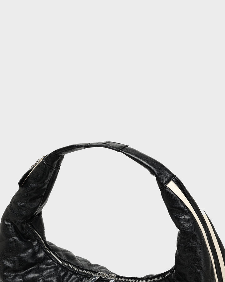 Diamond Stitch Quilted Chic Tote Bag in Black