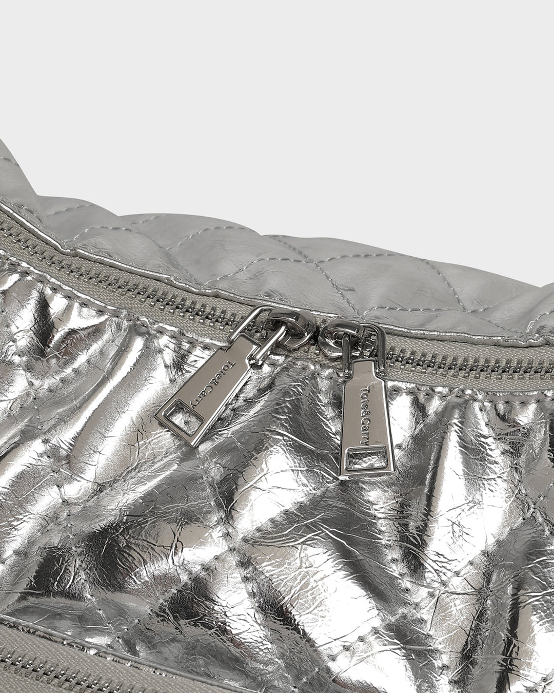 Diamond Stitch Quilted Chic Tote Bag in Silver