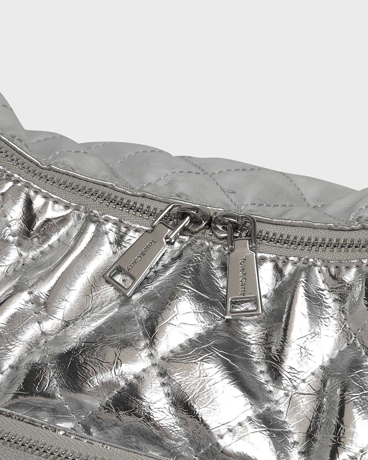 Diamond Stitch Quilted Chic Tote Bag in Silver