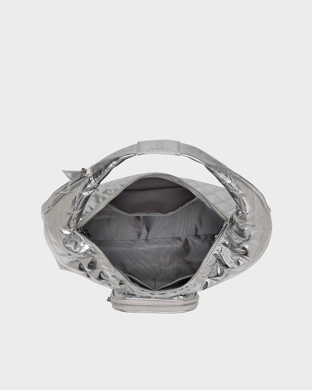 Diamond Stitch Quilted Chic Tote Bag in Silver