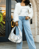 Diamond Chic Tote Bag in Silver