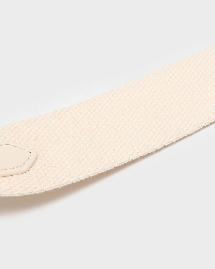 Diamond Stitch Messenger Bag in Beige