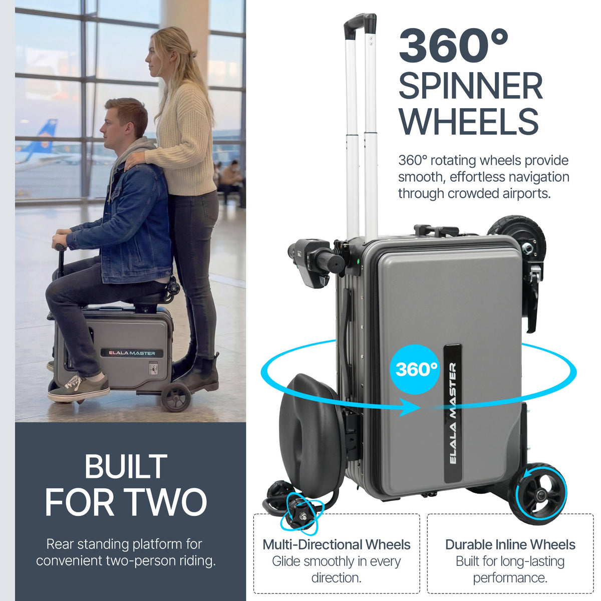 Elala Master - The Rideable Carry-On Built for Two