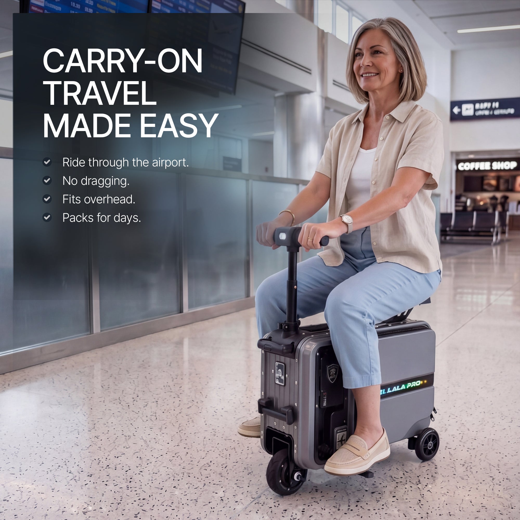 Elala Pro - The Dual Suspension Rideable Carry-On – Tote&Carry