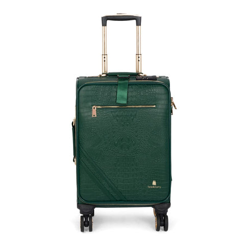 Emerald Green Apollo 2 Faux Crocodile Skin Carry-On Suitcase