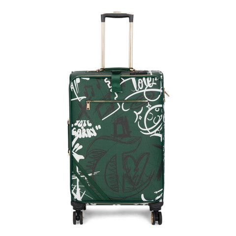 Emerald Green Graffiti Suitcase