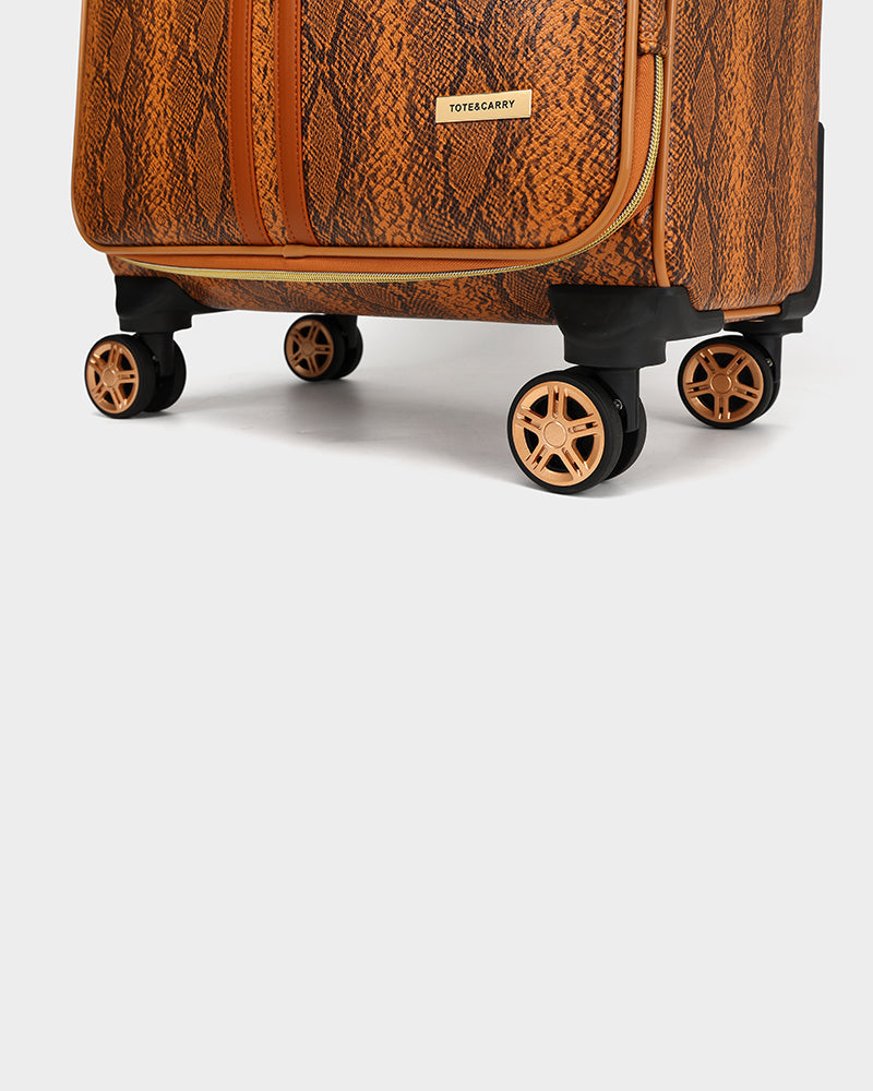 PY 2 Piece Suitcase Set in Brown