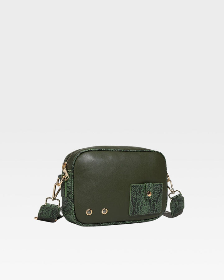 PY Crossbody Messenger Bag in Emerald Green
