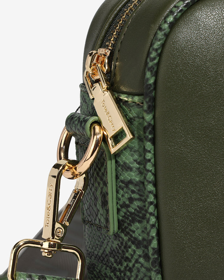 PY Crossbody Messenger Bag in Emerald Green