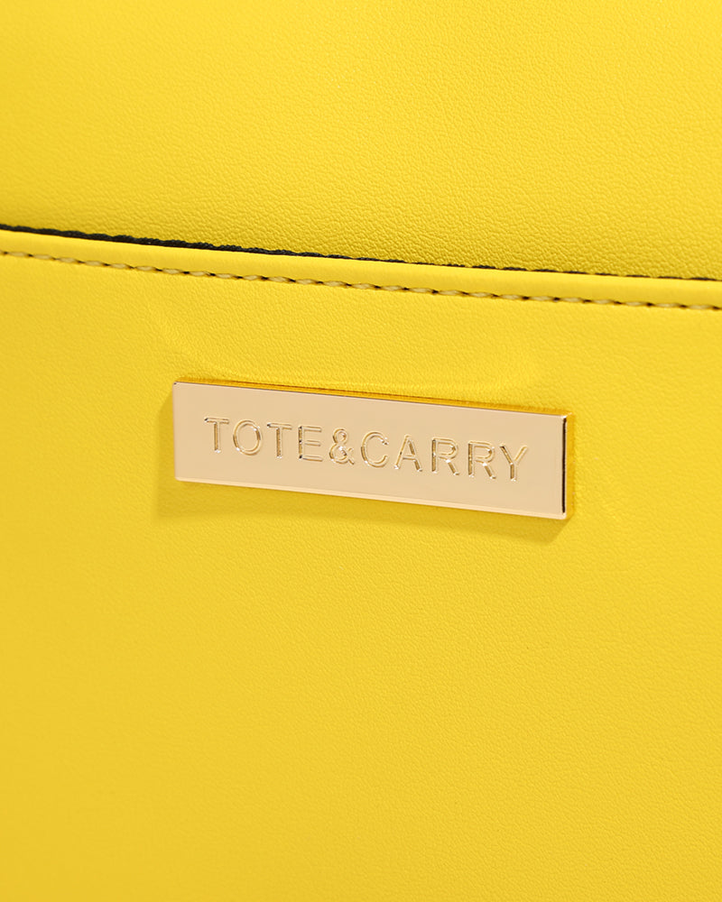 PY Crossbody Messenger Bag in Yellow