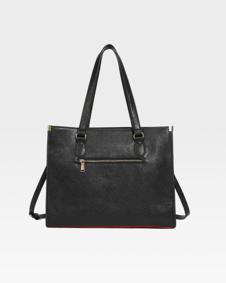 PY Tote Bag in Black Red Bottom