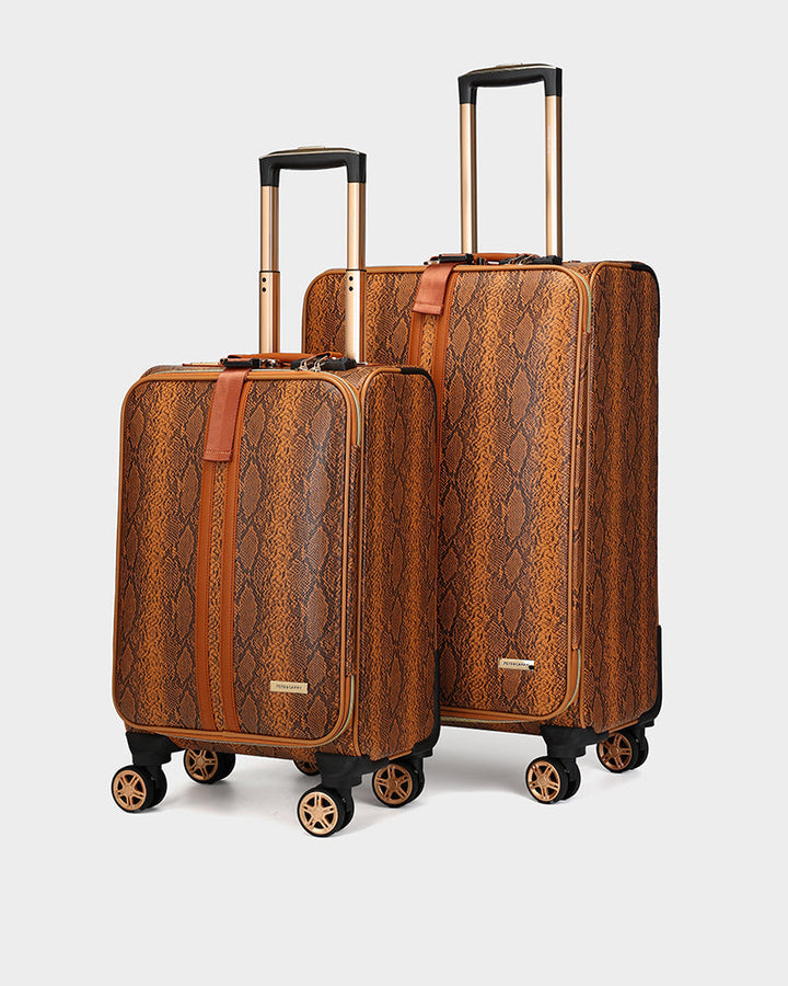 PY 2 Piece Suitcase Set in Brown