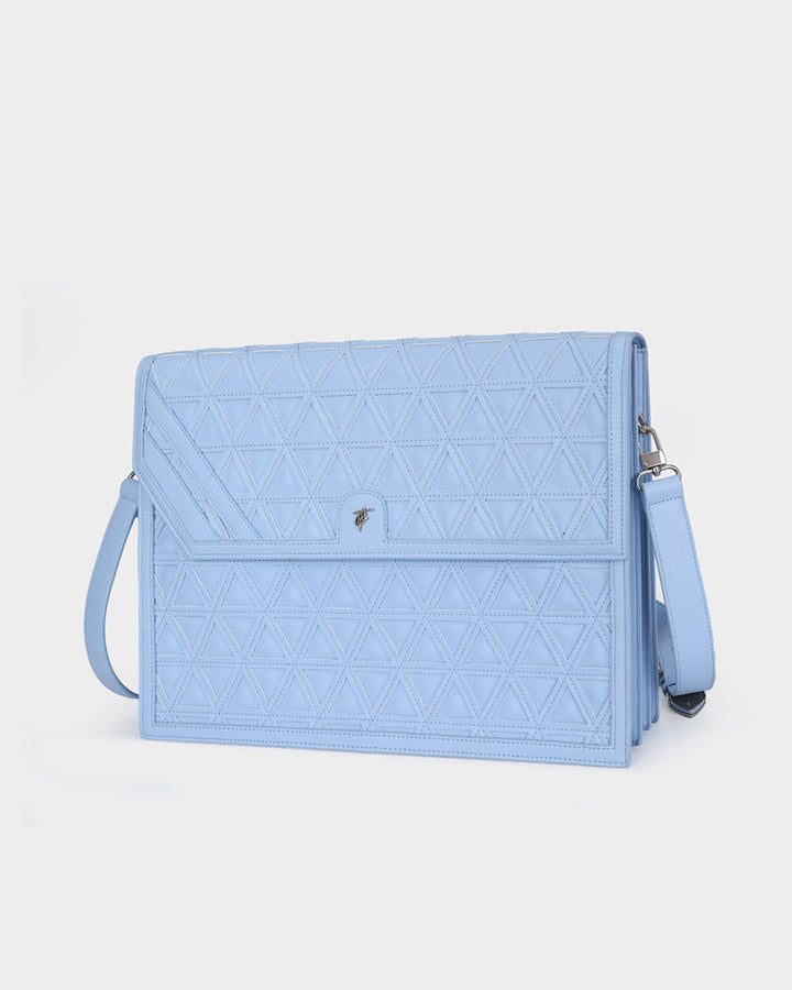 Woven Laptop Bag in Baby Blue