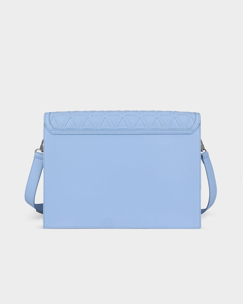 Woven Laptop Bag in Baby Blue