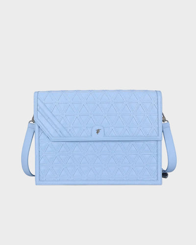 Woven Laptop Bag in Baby Blue