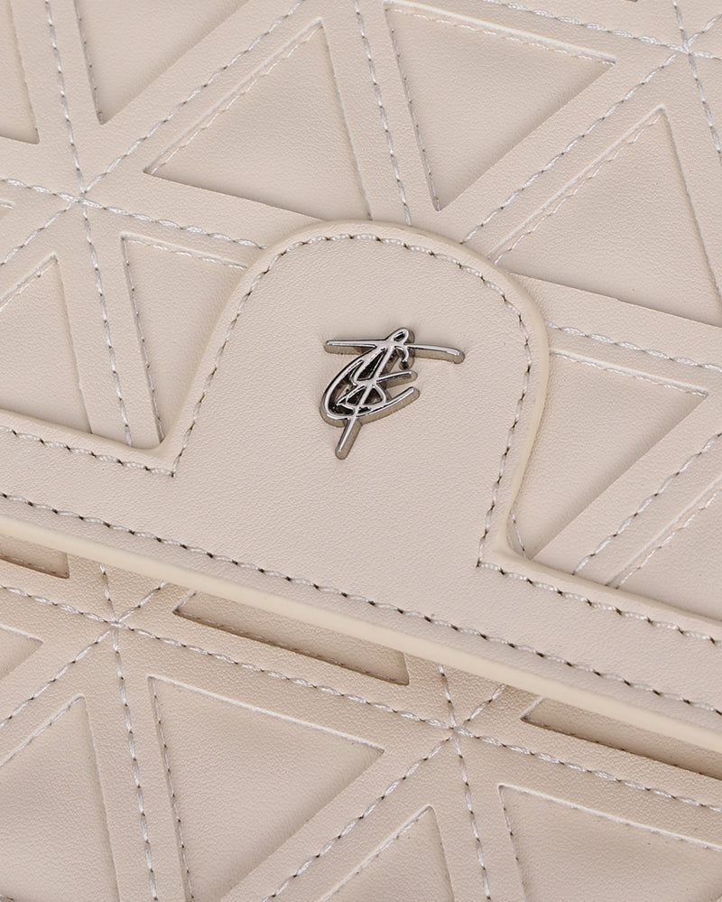 Woven Laptop Bag in Cream White