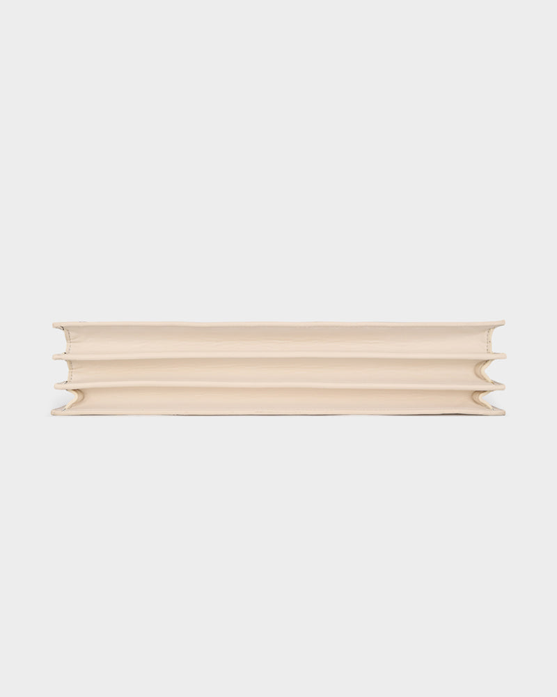 Woven Laptop Bag in Cream White