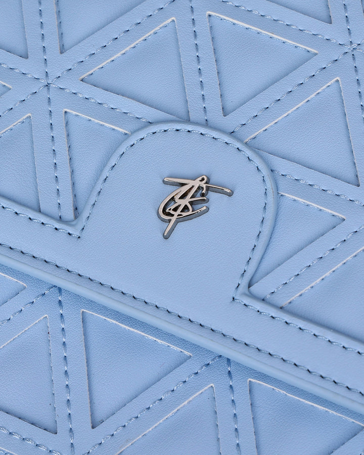 Woven Messenger Bag in Baby Blue