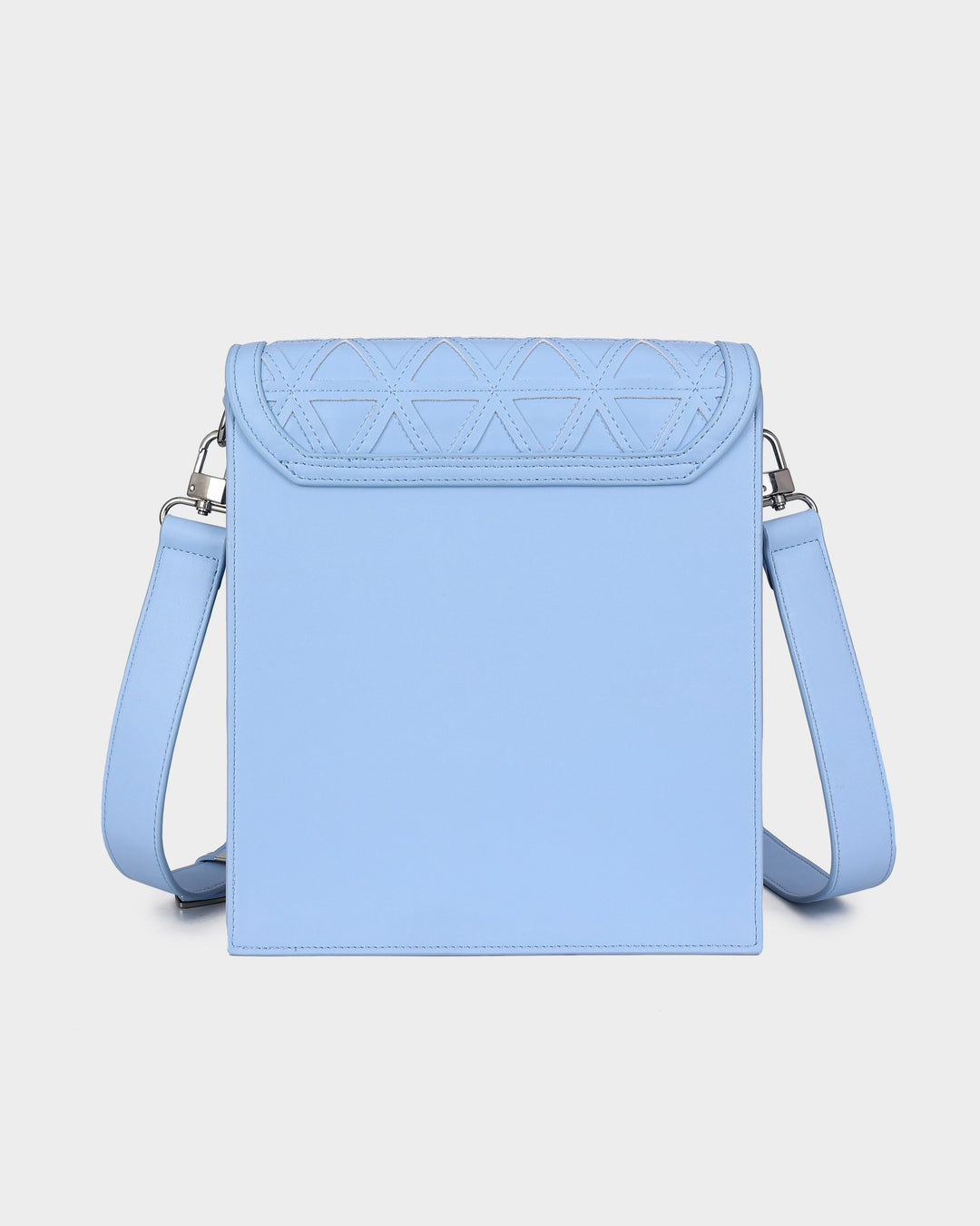 Woven Messenger Bag in Baby Blue