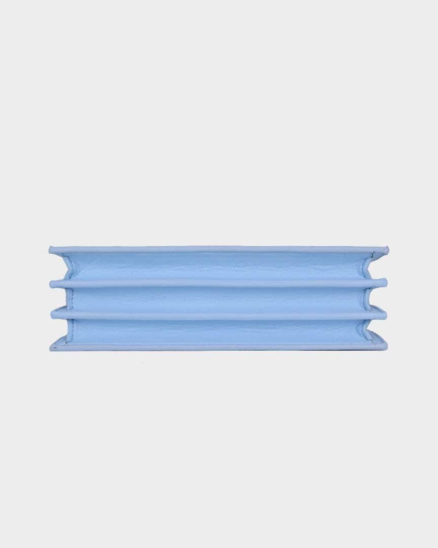 Woven Messenger Bag in Baby Blue