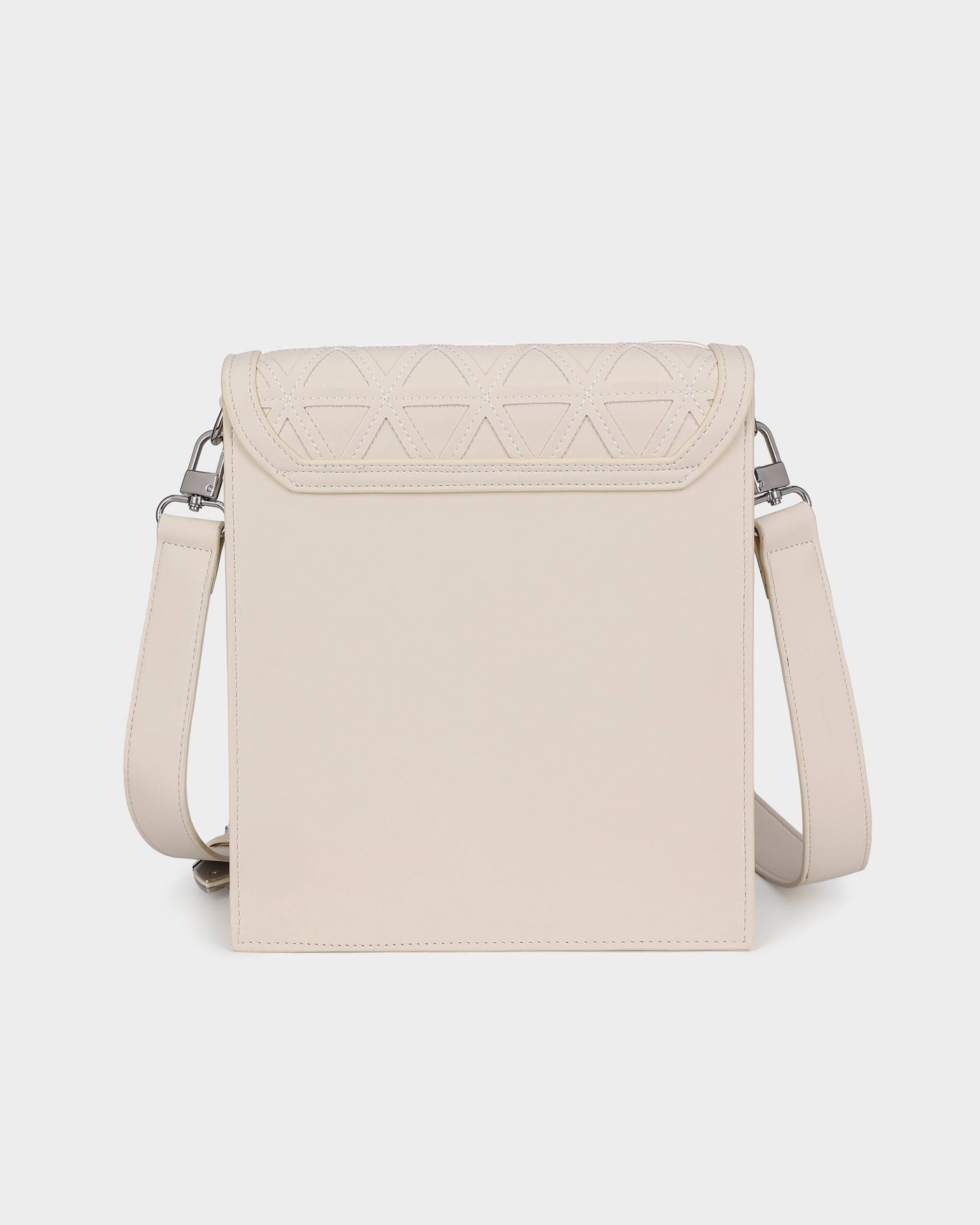 Woven Messenger Bag in Cream White