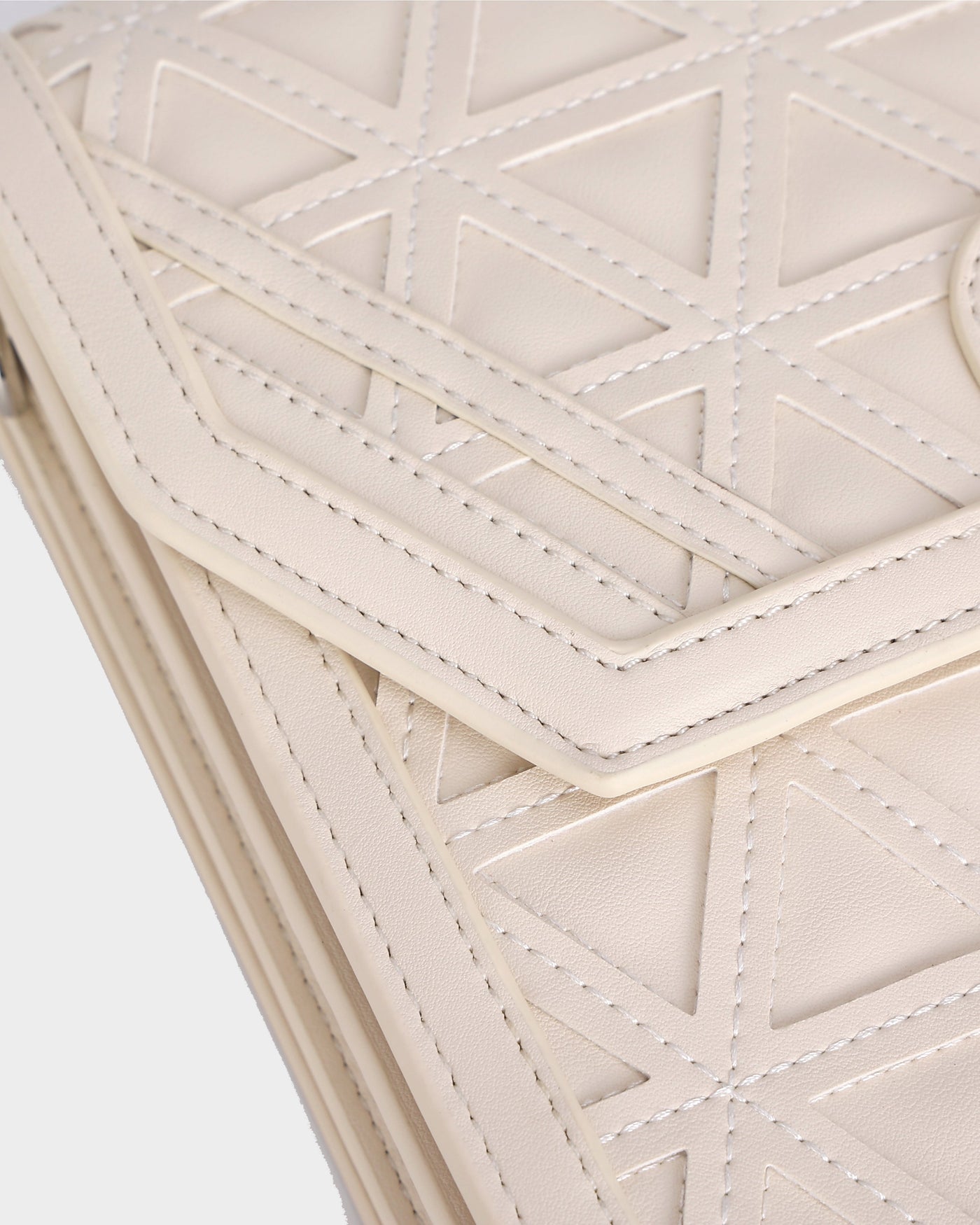 Woven Messenger Bag in Cream White