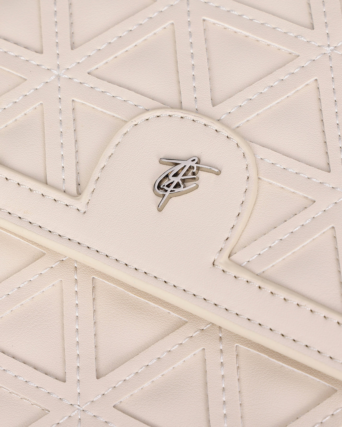Woven Messenger Bag in Cream White