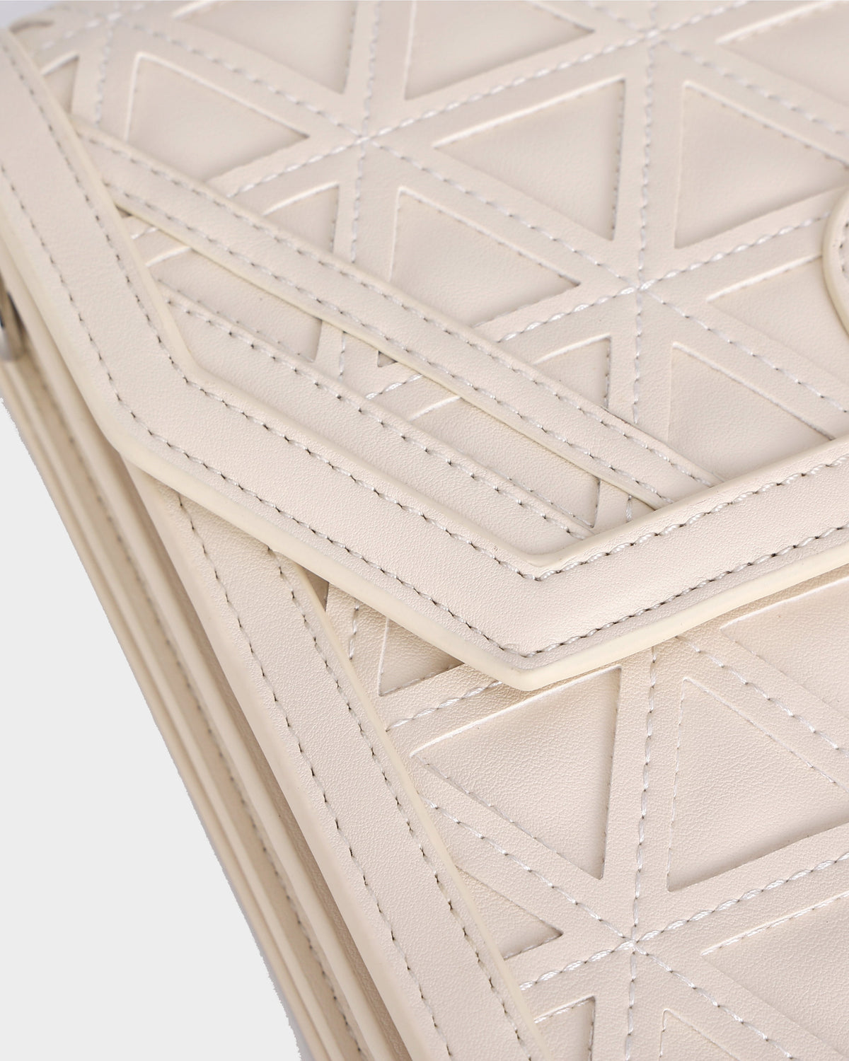Woven Messenger Bag in Cream White