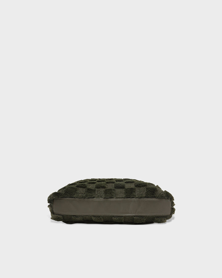 Fluffy Messenger Bag in Olive