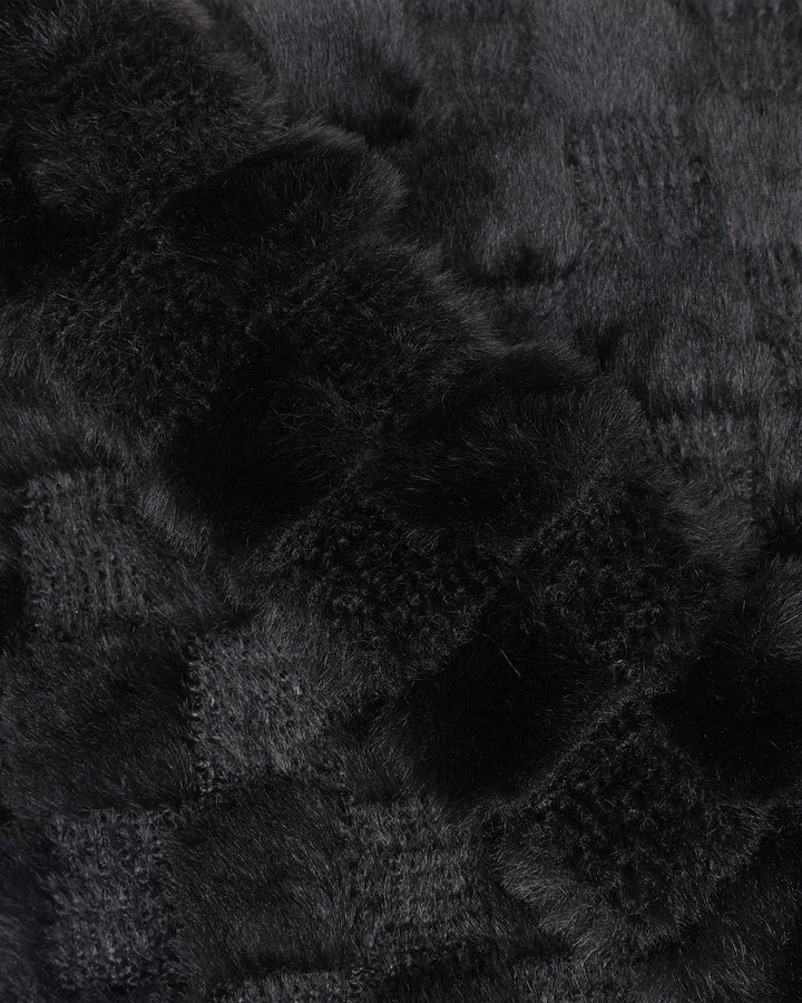 Fluffy Messenger Bag in Black