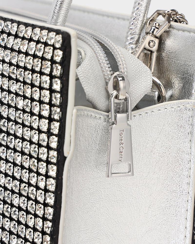 Glitter Shoulder Bag in Silver