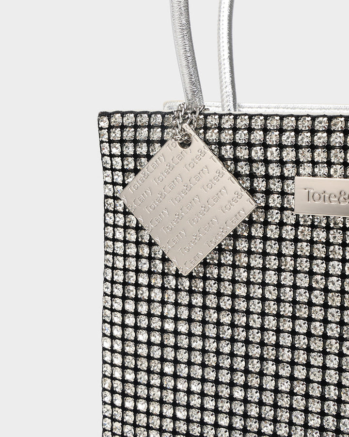 Glitter Shoulder Bag in Silver
