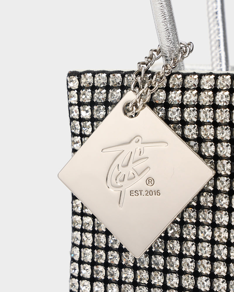 Glitter Shoulder Bag in Silver