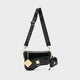 Glossy Gun Crossbody Bag in Black