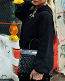 Glossy Night-Out Tote Bag in Black