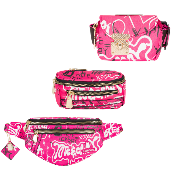 Graffiti 3 Pack (Fanny Pack, MiniFanny, Ankle Bag) – Tote&Carry