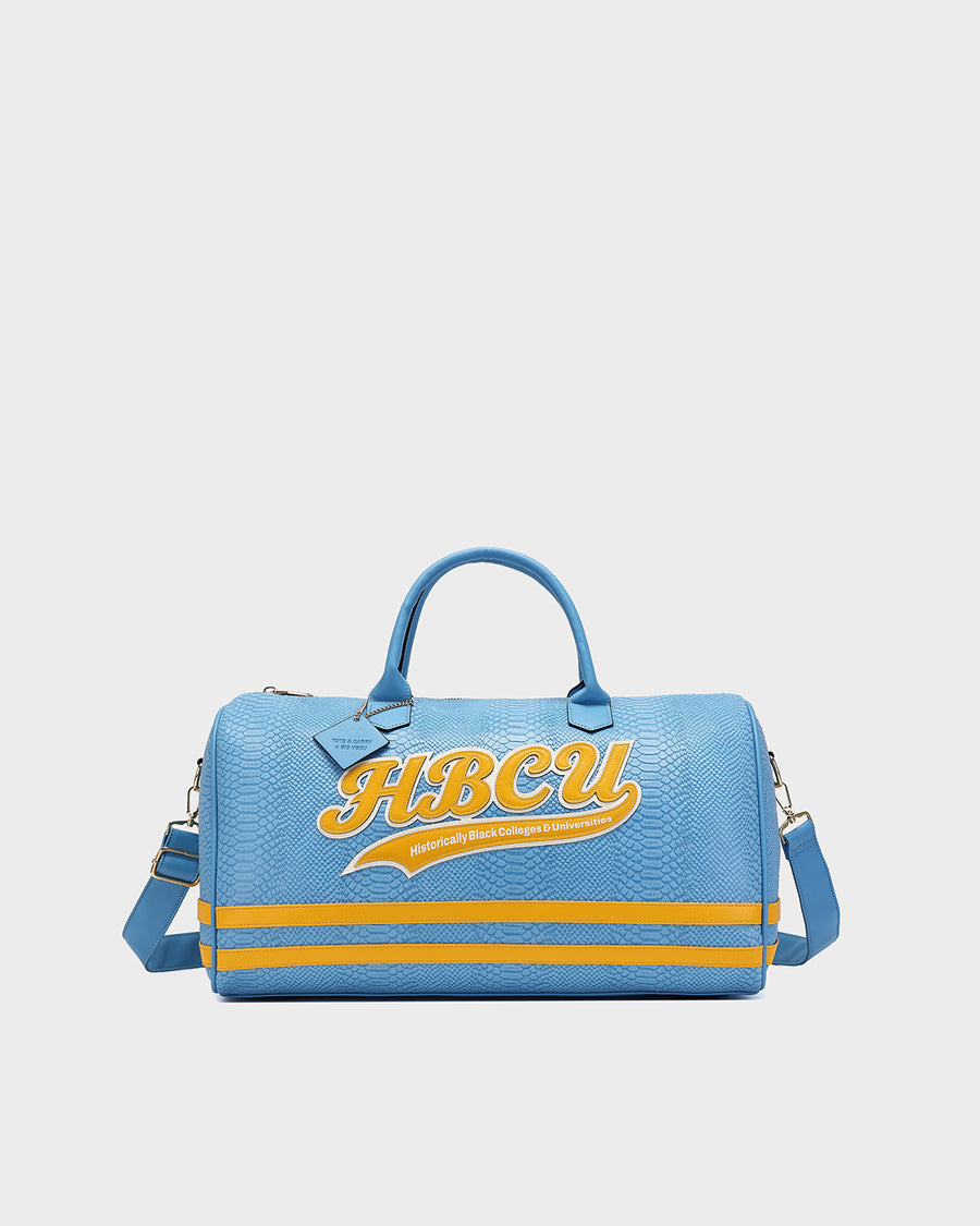 HBCU Varsity Duffle Bag in Baby Blue