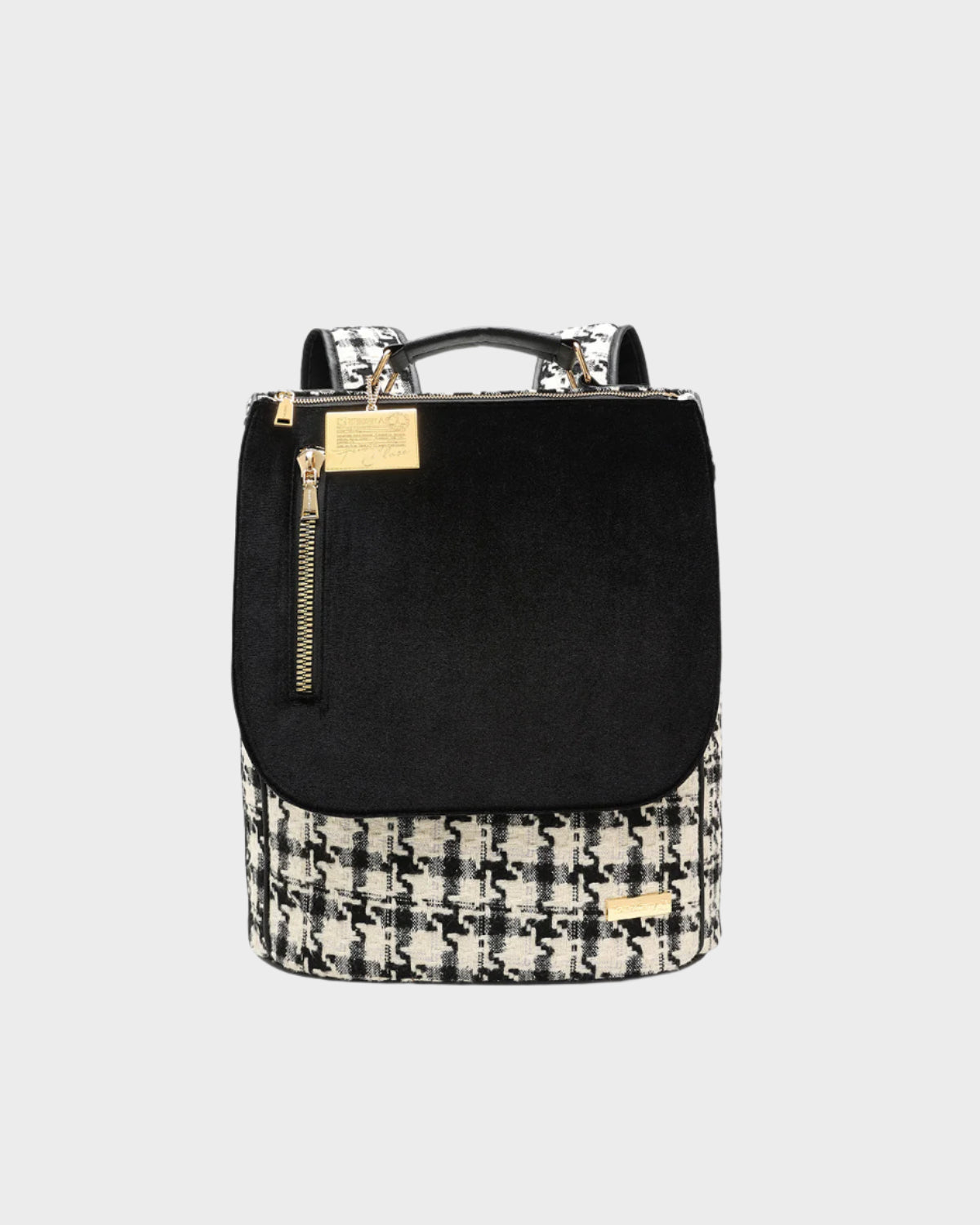 Houndstooth Backpack in Black & White – Tote&Carry