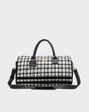 Houndstooth Duffle Bag in Black & White