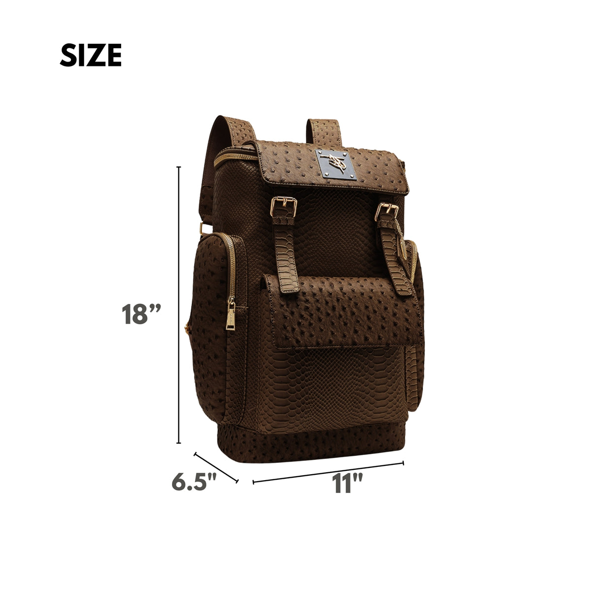 Tote&Carry Journey Multi-Pocket Backpack in Brown — size, 18 x 11 x 6.5 inches