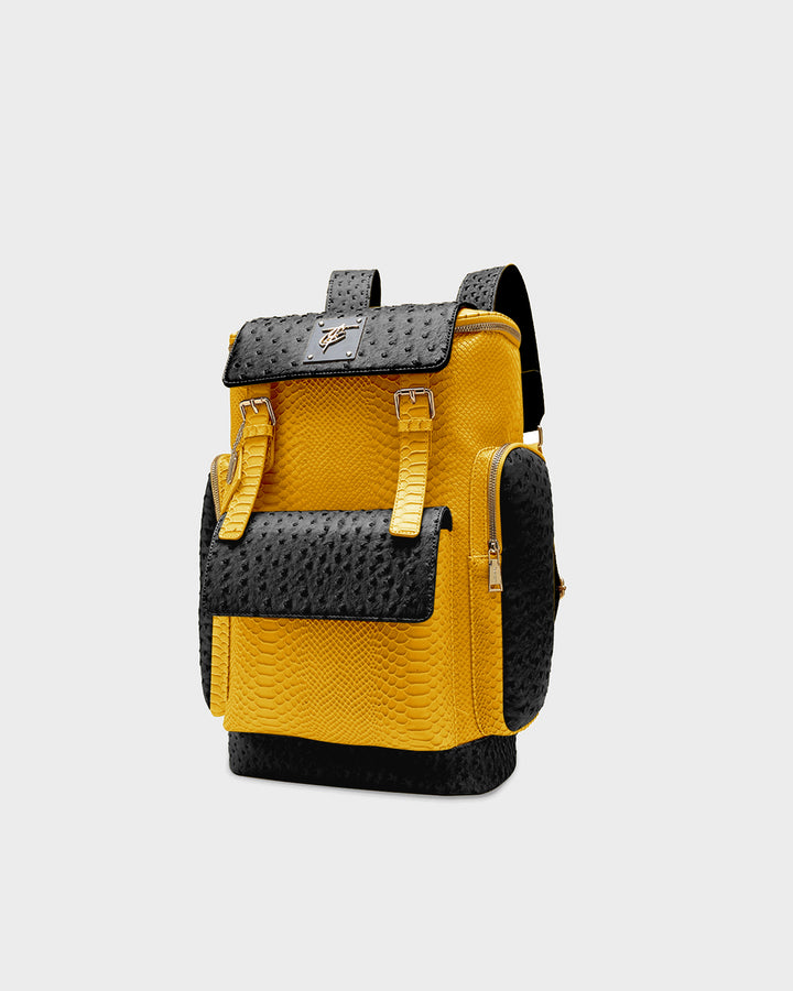 Journey Multi-Pocket Backpack in Black & Yellow