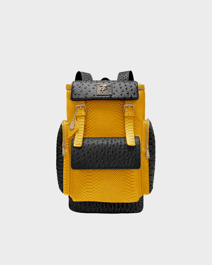 Journey Multi-Pocket Backpack in Black & Yellow