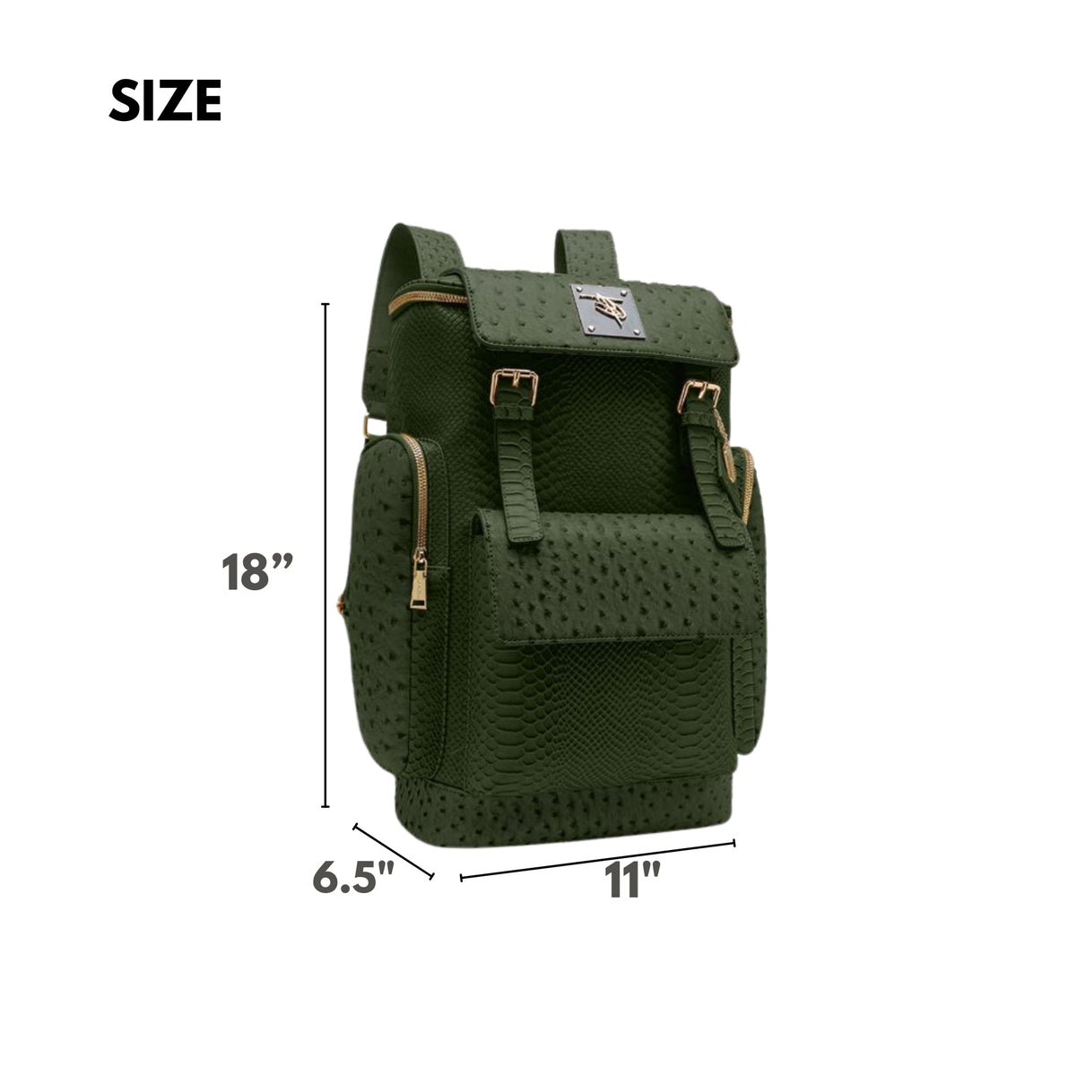 Tote&Carry Journey Multi-Pocket Backpack in Olive — size, 18 x 11 x 6.5 inches