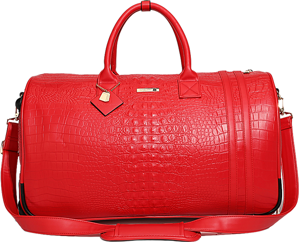 Signature Weekender Duffle Bag in Red